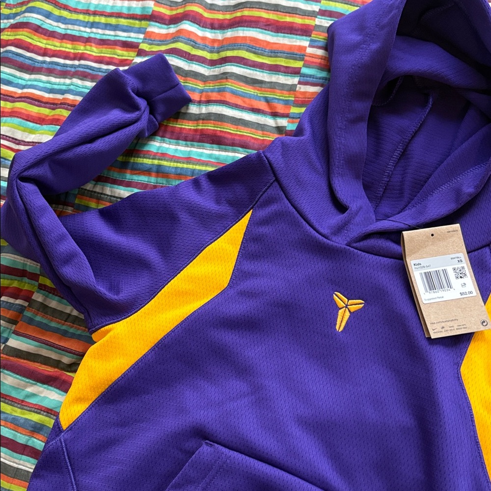 Nike Kobe Kids Purple and Yellow Hoodie size extra small new tags - Picture 3 of 16